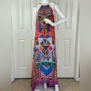 CAMILLA SHELL PRINT DRESS WITH SIDE SPLITS - SIZE 2